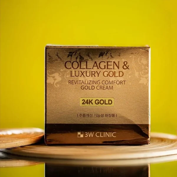 3W CLINIC Collagen & Luxury Gold Revitalizing Comfort 24k Gold Cream 100g - Image 2